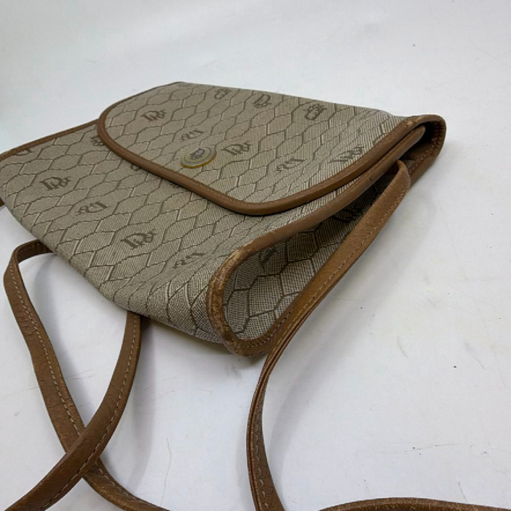 Dior Vintage Honeycomb Beige Canvas Crossbody Bag - Picture 4 of 8